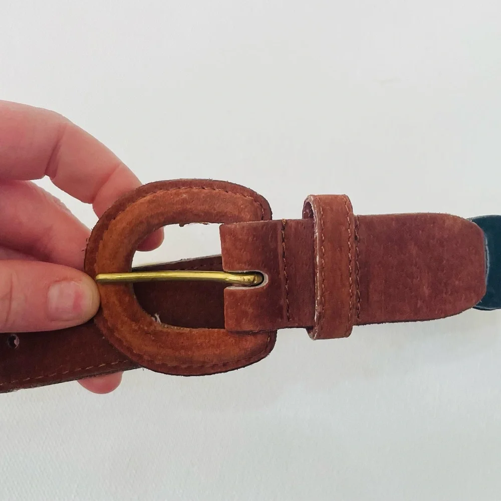 Vintage Leather Multi Colored Rainbow Belt‎ S